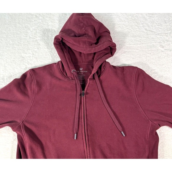 Mack Weldon Hoodie Medium Mens Maroon Sweatshirt Full Zip Jacket Everyday Casual - Picture 4 of 16